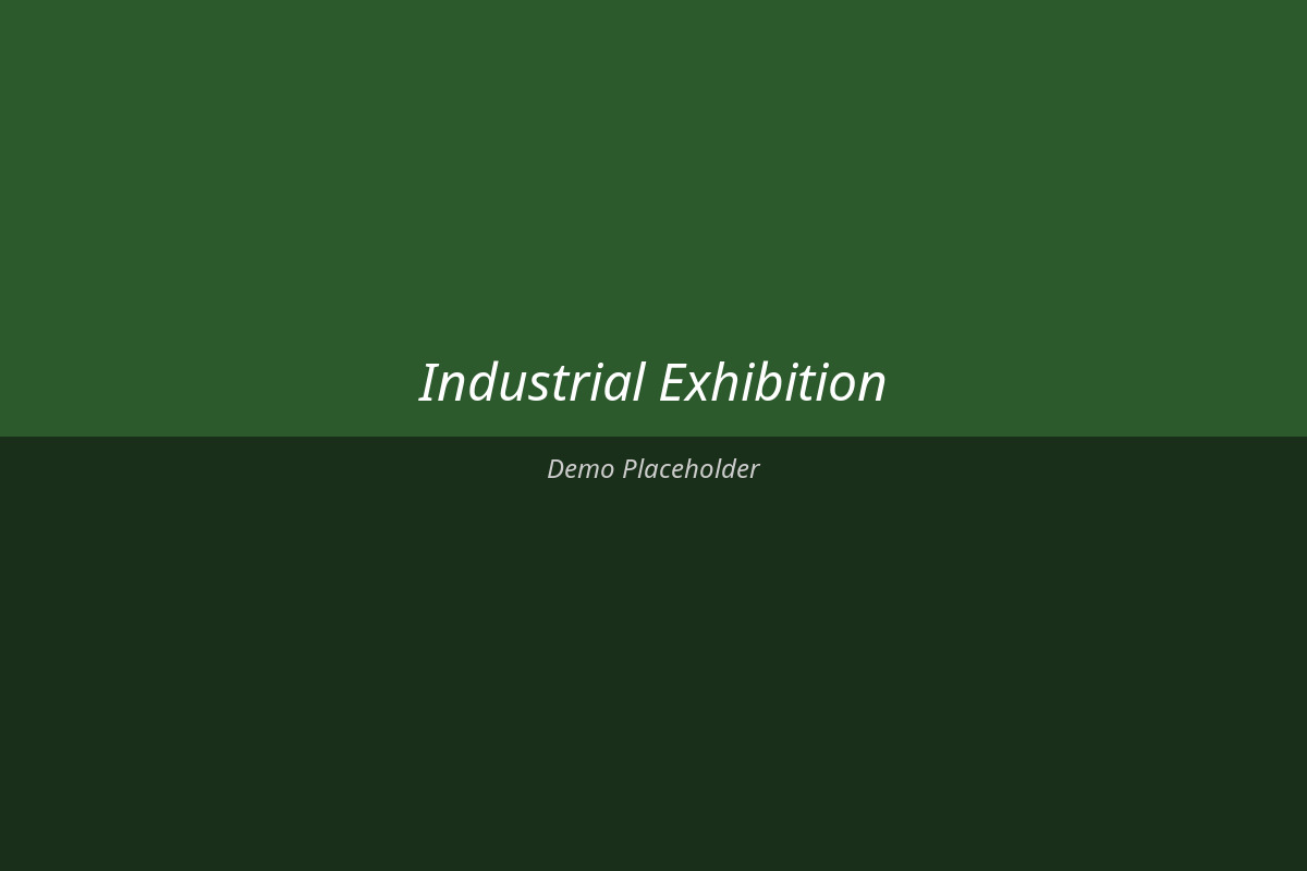 Industrieausstellung mit Fertigungstechnik und Automatisierungslösungen